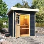 Sauna Finlandesa exterior Torge 2 antracita – 3/4 Plazas