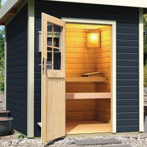 Sauna Finlandesa exterior Torge 2 antracita – 3/4 Plazas