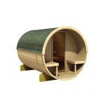 Sauna exterior de barril 2 Karibu – 4 a 6 plazas con terraza